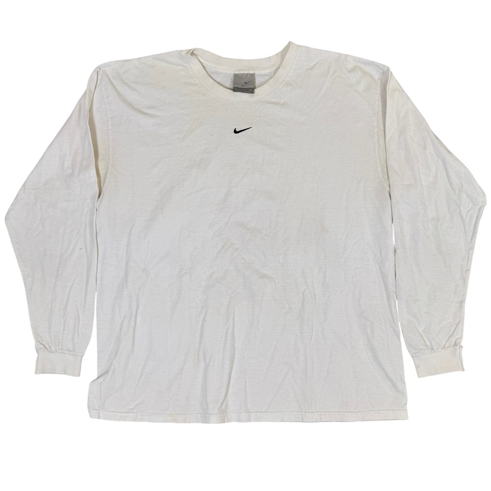 Vintage Nike Center Swoosh Long Sleeve T-Shirt White XL RN 56323